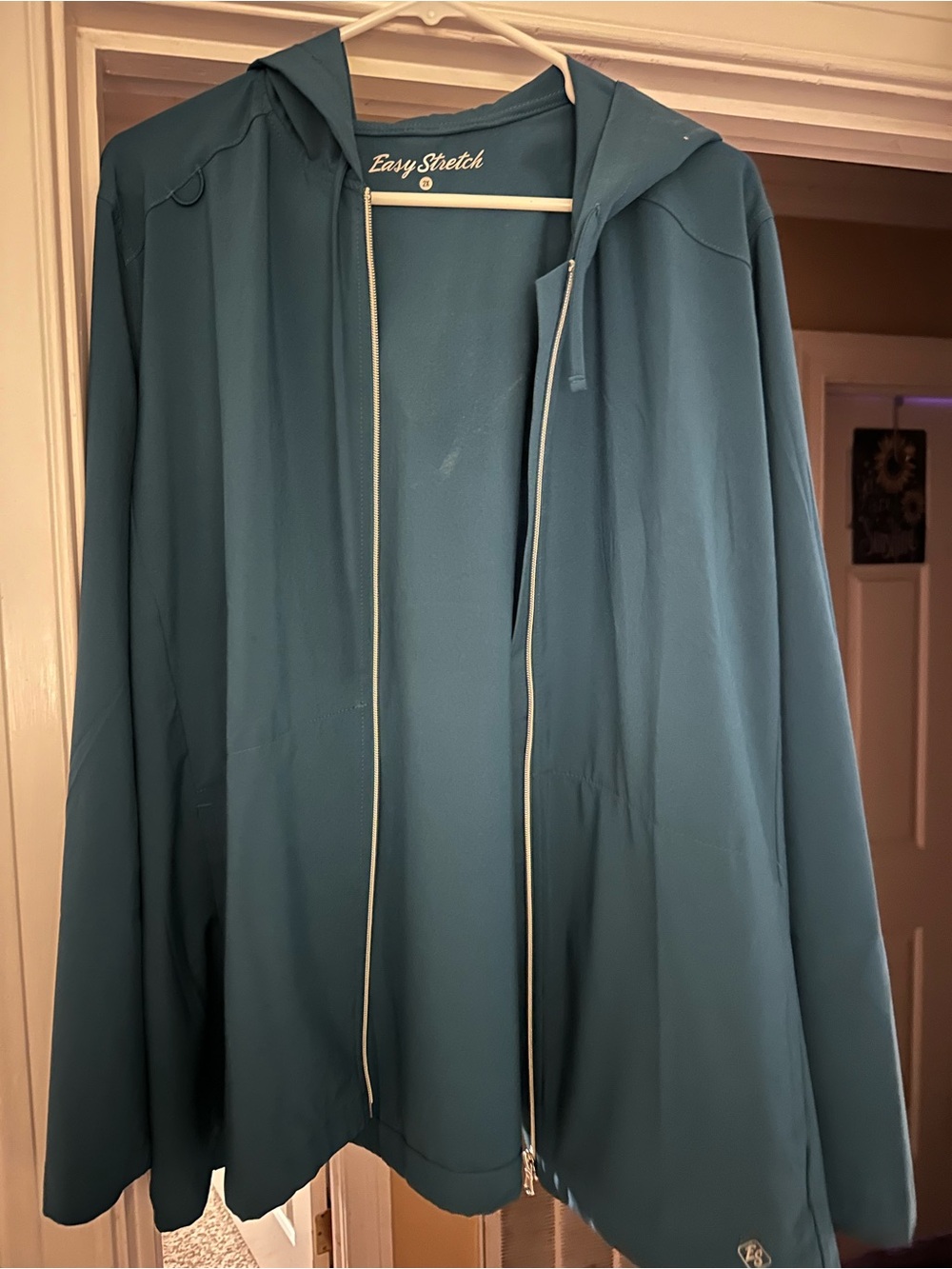 Uniform Advantage Teal Hooded Zip Scrub Jacket